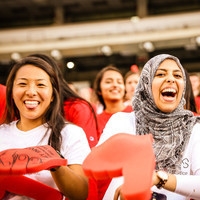 two girls smiling