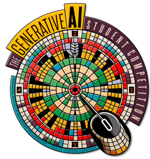 dart board graphic with text and colorful squares