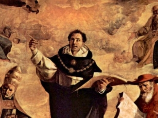 photo of painting with human figure holding pen, book