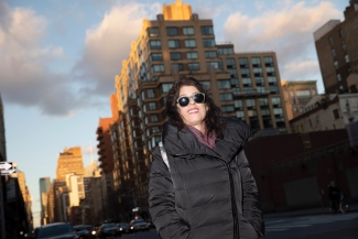 photo of woman in a city scape