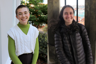 side-by-side photos of two women