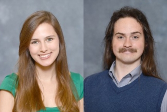 two students, headshots, woman and man