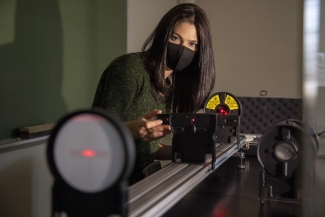 photo of woman with laser