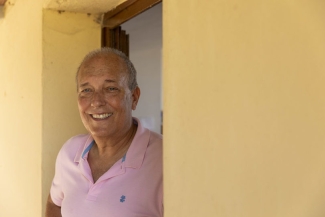 photo of man in doorway