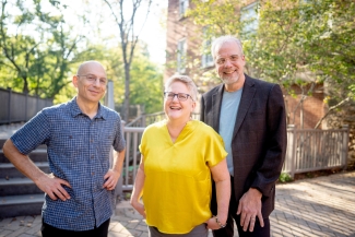 photo of three people outdoors