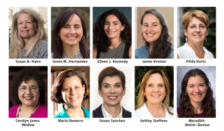 10 headshots of women, on two rows