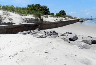 seawall with beach