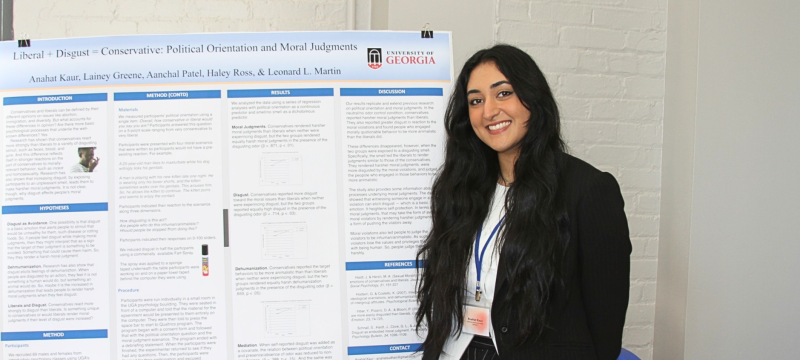 photo of woman with poster