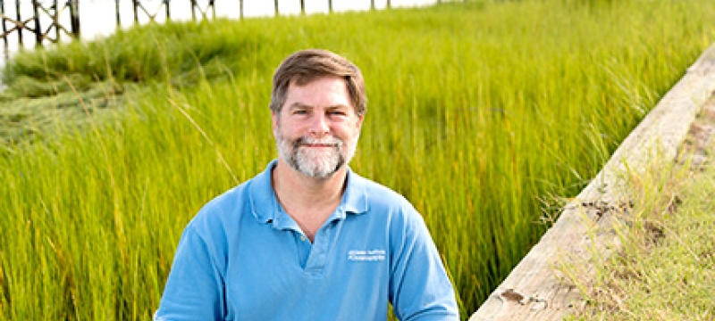 man in marsh, photo
