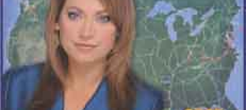 woman with weather map