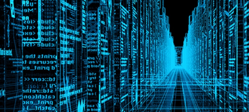 digital numerical graphic, blue on black