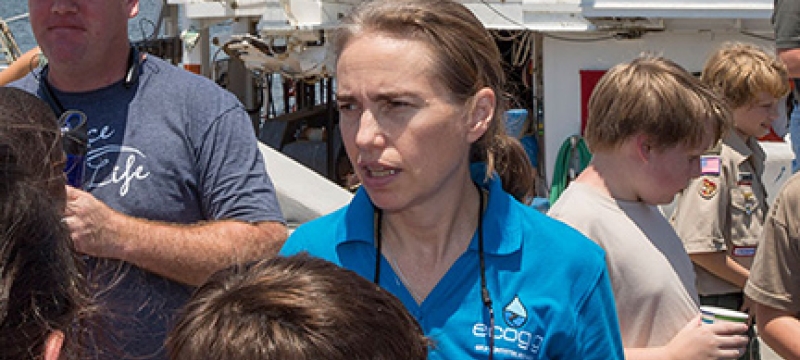 woman with people on boat, day