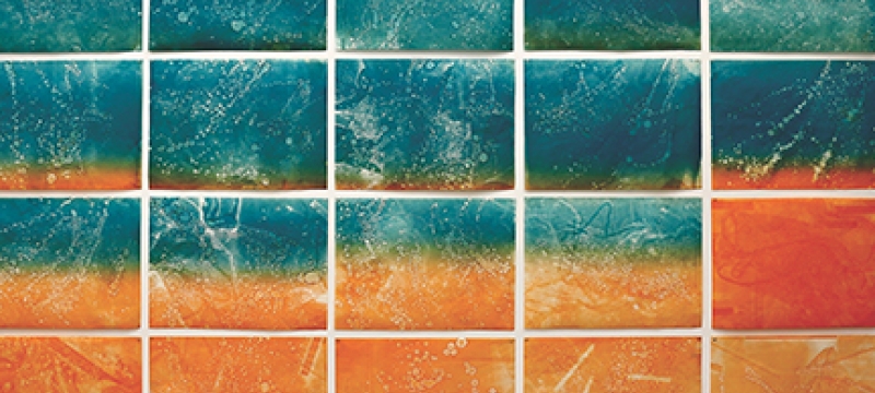 watercolor on paper, several sheets in a grid