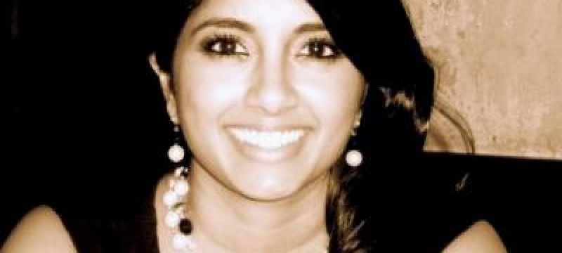 headshot of woman, black and white