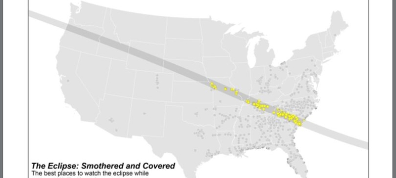 twitter screen shot of the eclipse path across the U.S.