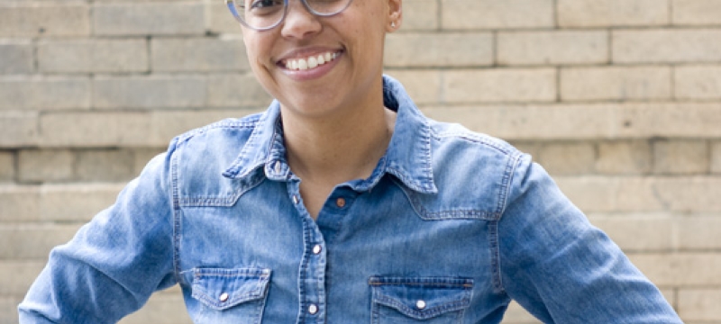 photo of woman, with glasses, outdoors