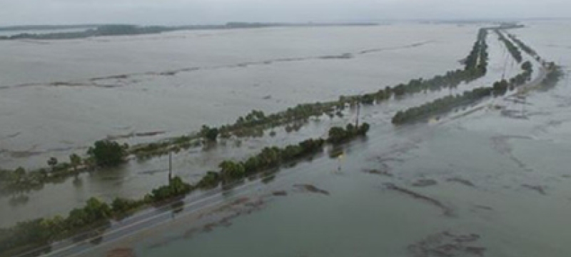photo of flooded highway 80