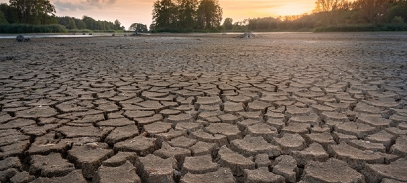 photo of dried lake bed