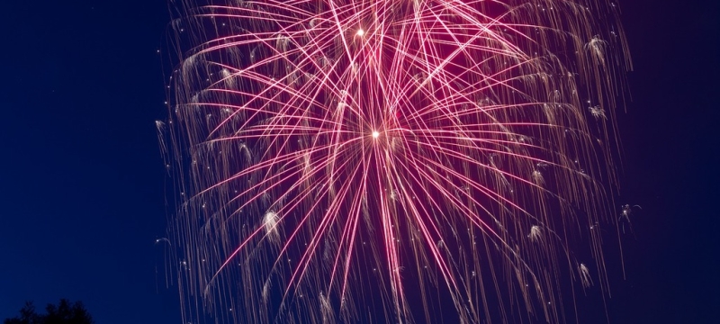 photo of fireworks in the night sky