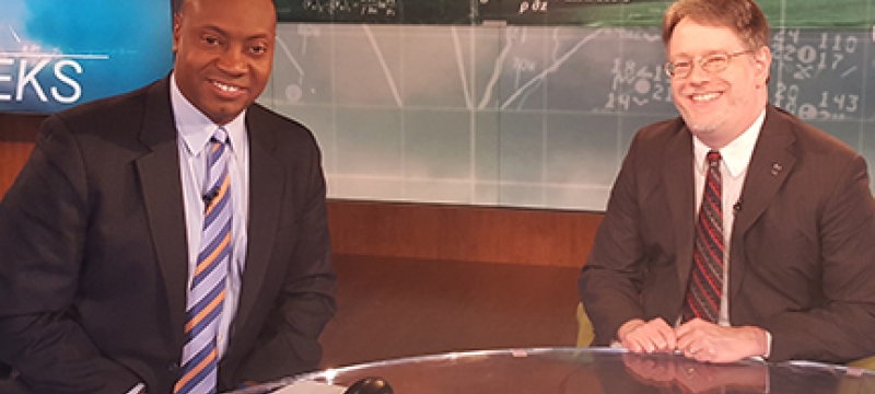 two men in a TV studio