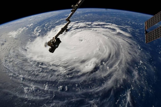 photo of hurricane from space