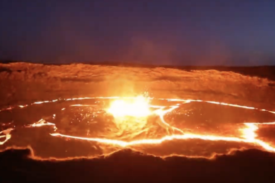 photo of active volcano