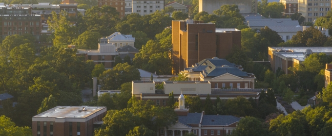 aerial photo of buildings and trees, day