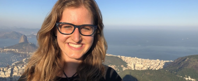 photo woman outside, high above Rio de Janeiro, Brazil