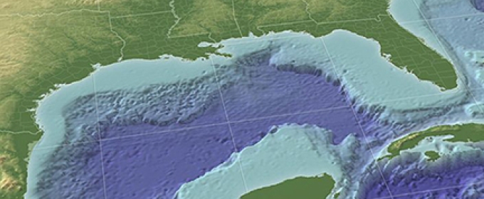 Gulf of Mexico 3D rendering