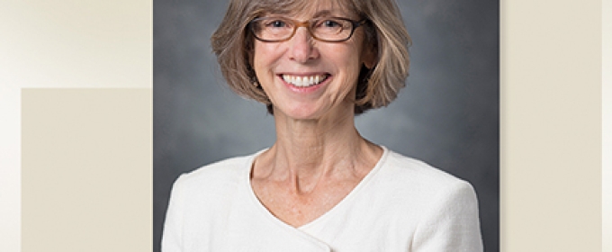 woman headshot, with color-block graphics