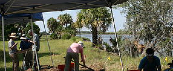 archeology dig on the coast