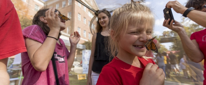 photo of children with butterflies