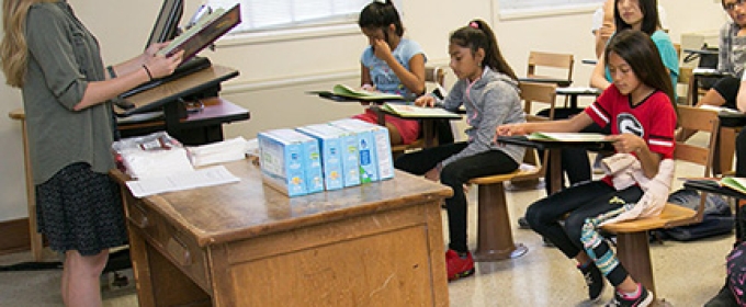 students, teacher, in classroom