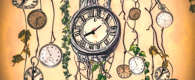 illustration with plants, roots and clocks