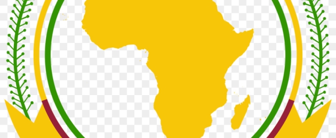 graphic with circles around the outline of the African continent