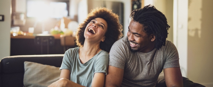 photo two people, laughing and smiling