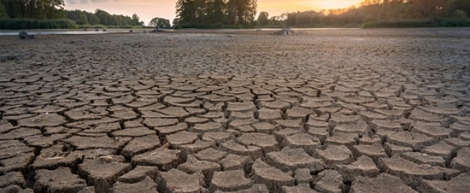 photo of dried lake bed