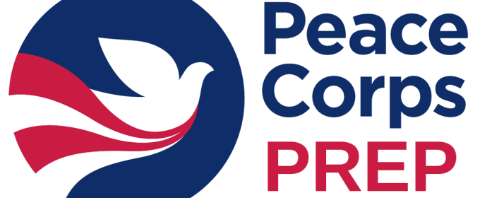 logo with dove and peace corps text