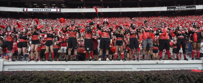 photo of people in the stands awn game day