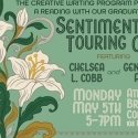 graphic with text, flowers