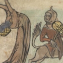 illustration of dancers with minotaur fiddler